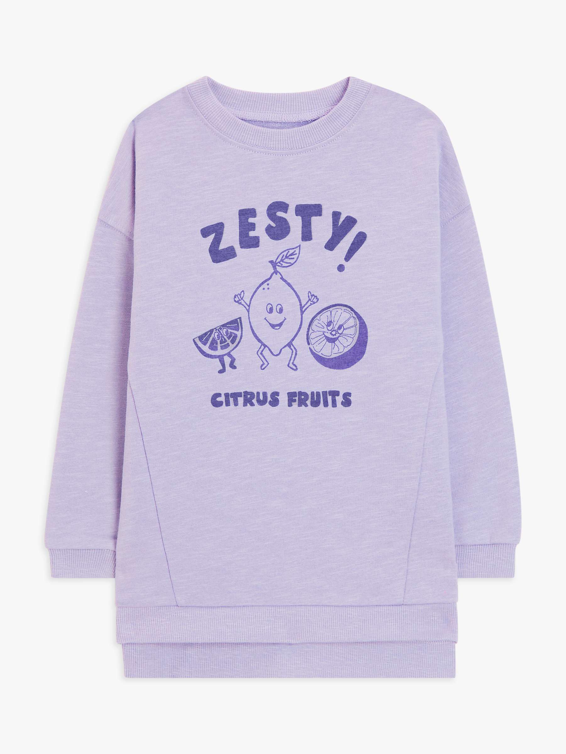 Buy John Lewis ANYDAY Kids' Zesty Long Sleeve Sweatshirt, Purple Online at johnlewis.com