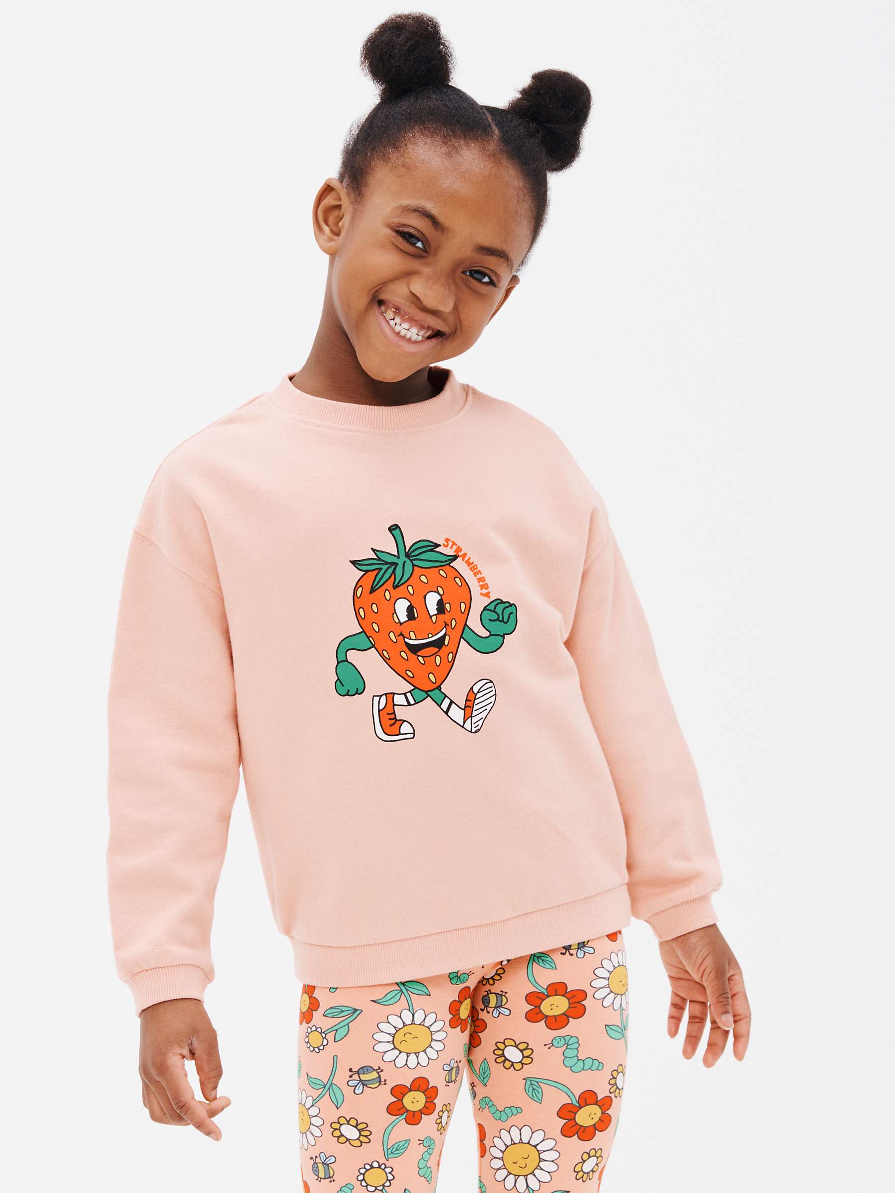 Buy John Lewis ANYDAY Strawberry Graphic Sweatshirt, Pink Online at johnlewis.com