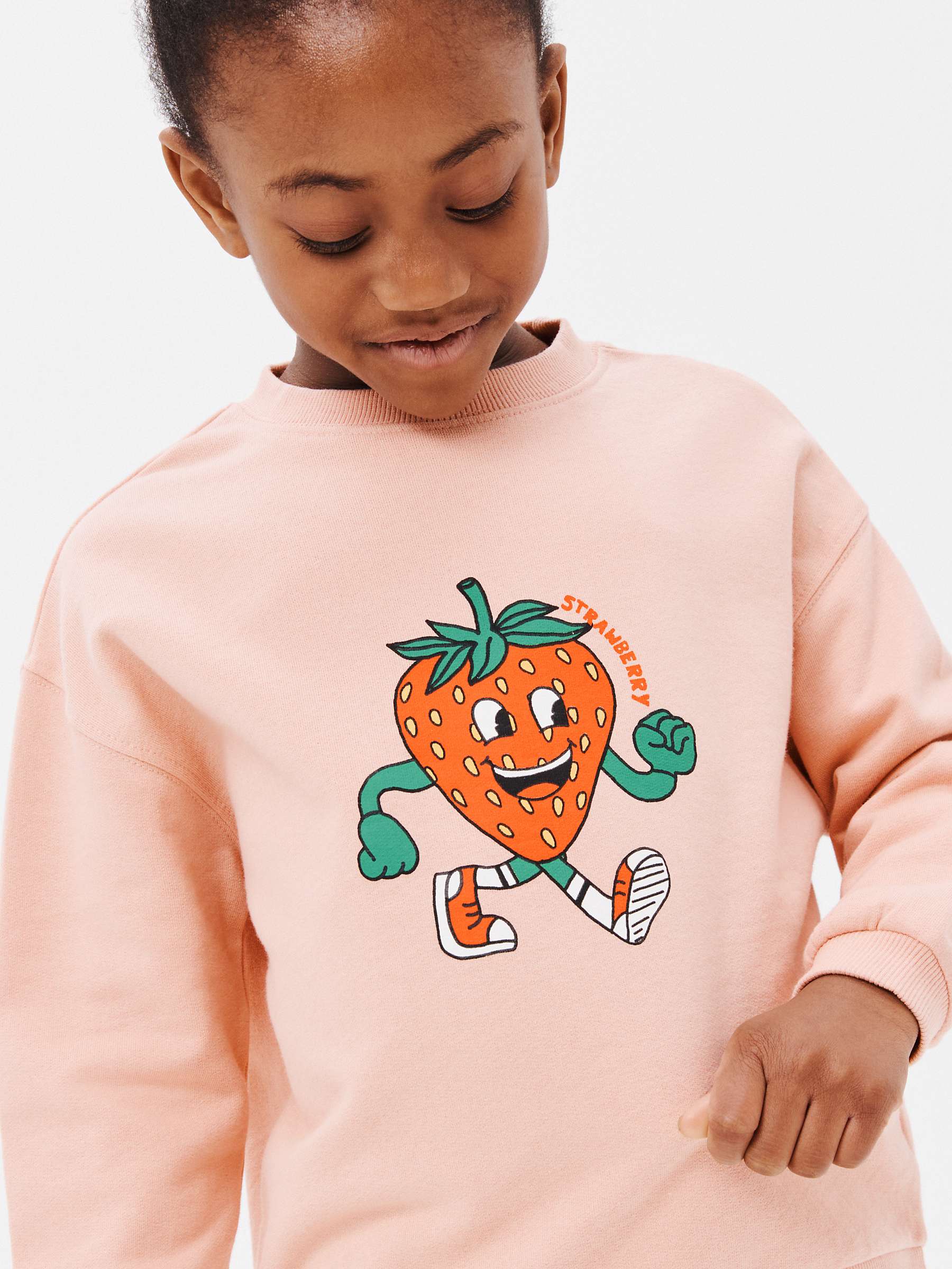 Buy John Lewis ANYDAY Strawberry Graphic Sweatshirt, Pink Online at johnlewis.com