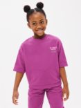 John Lewis ANYDAY Kids' No Rain No Flowers Short Sleeve Sweatshirt, Purple