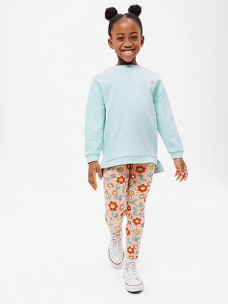 John Lewis ANYDAY Kids' Embroidered Flower Sweater, Blue