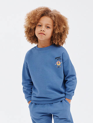 John Lewis ANYDAY Kids' Donut Worry Graphic Sweatshirt, Blue
