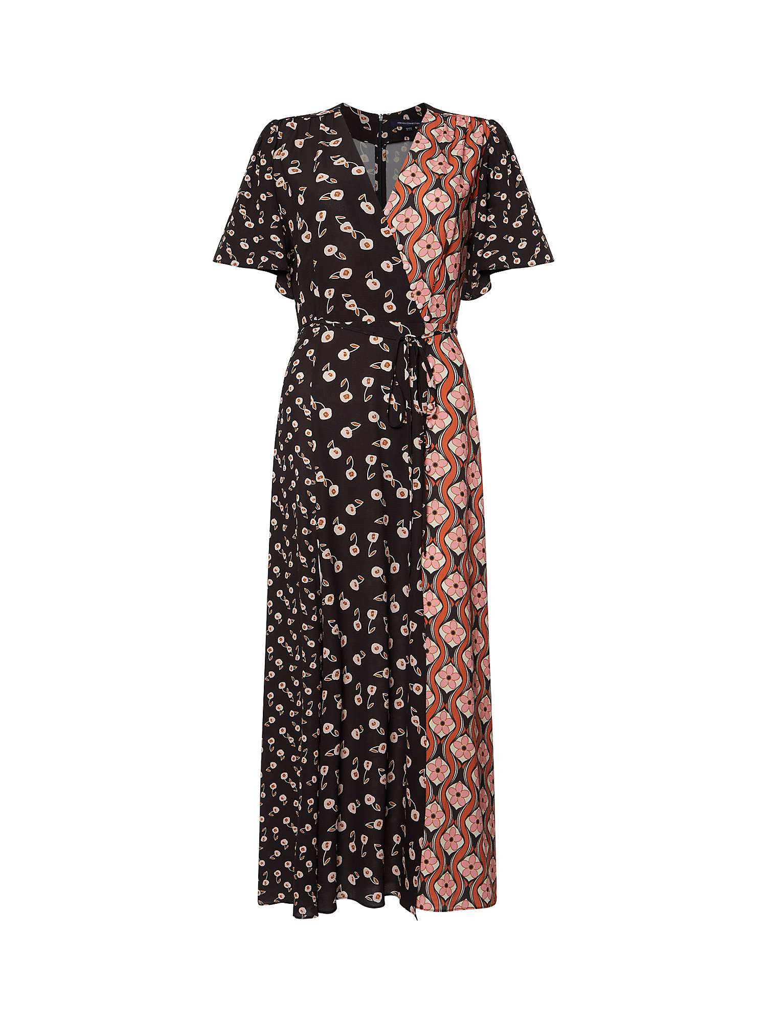 Buy French Connection Francine Mixed Floral Print Midi Dress, Candy Pink/Multi Online at johnlewis.com