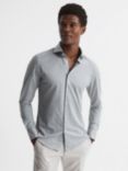 Reiss Nate Cutaway Collar Slim Fit Jersey Shirt, Grey Melange
