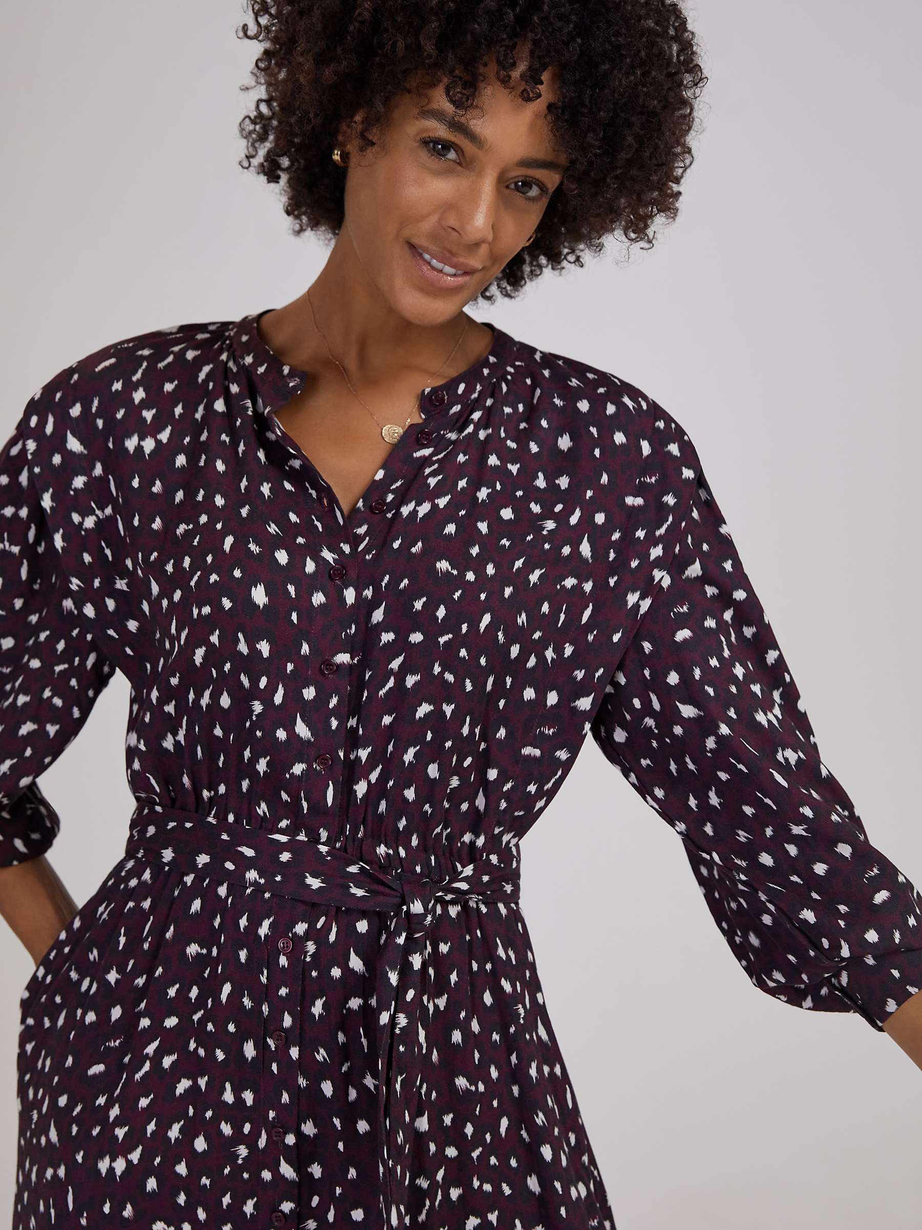 Buy Baukjen Harper Crepe Midi Shirt Dress, Dark Cherry Online at johnlewis.com