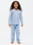 John Lewis Kids' Apples Woven Pyjama Set, Blue