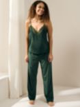 Truly Velour and French Lace Pyjama Set, Emerald