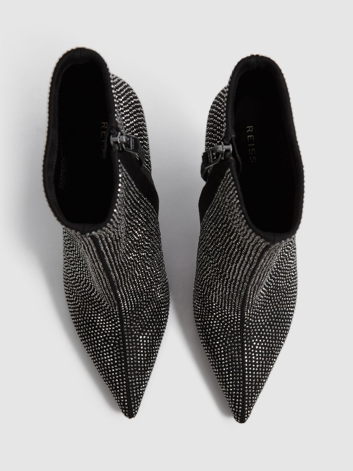 Reiss Clement Embellished Boots, Black at John Lewis & Partners