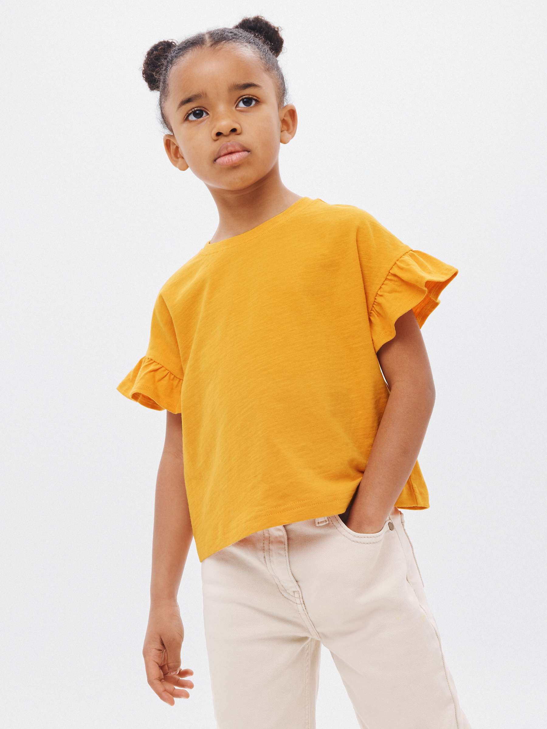 Buy John Lewis ANYDAY Kids' Plain Boxy Frill Sleeve T-Shirt Online at johnlewis.com