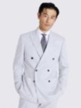 Moss Tailored Fit Flannel Double Breasted Suit Jacket, Light Grey