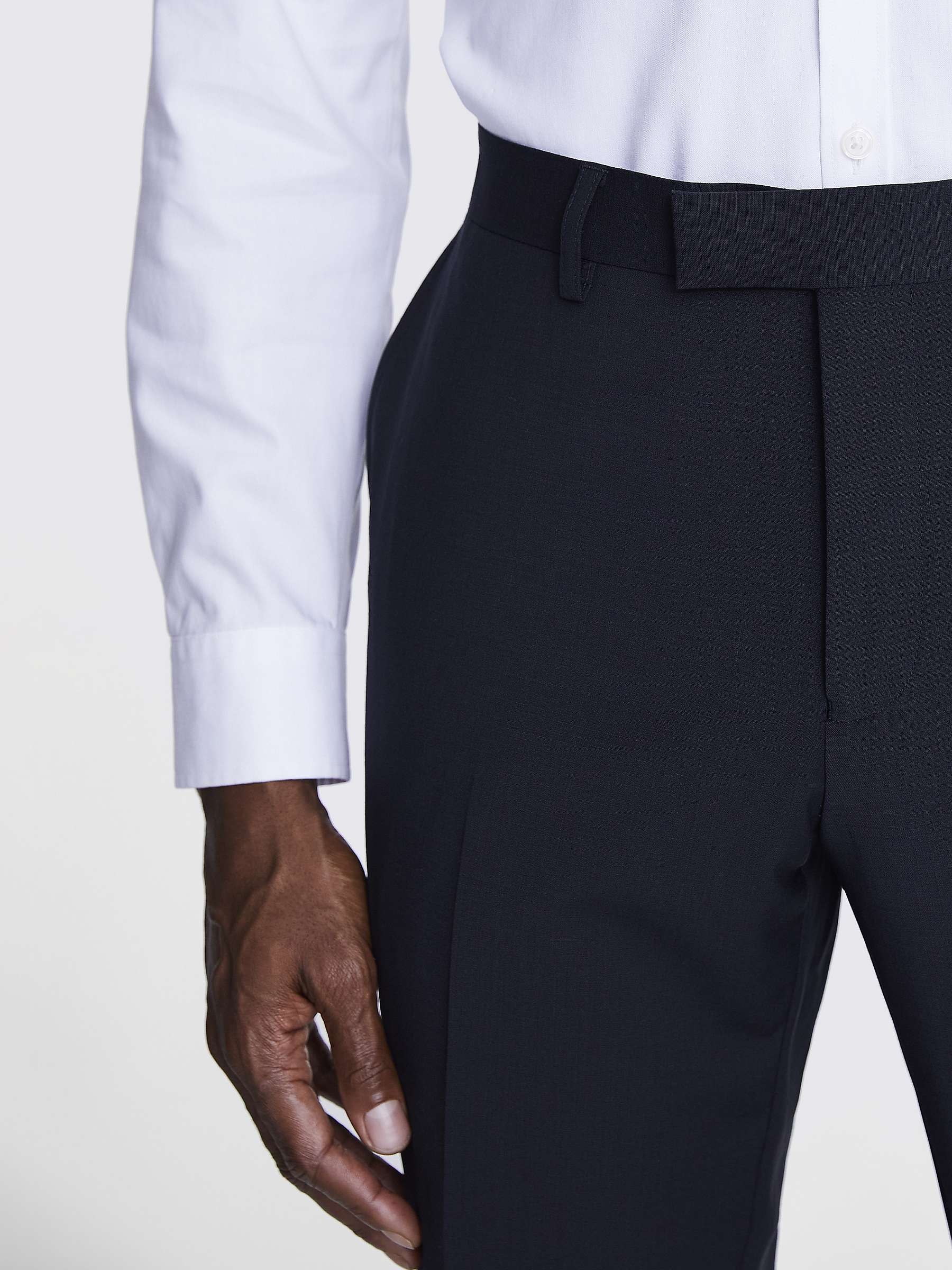 Moss Performance Tailored Fit Suit Trousers, Black at John Lewis & Partners