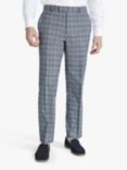 Moss Tailored Fit Check Suit Trousers, Blue/Multi