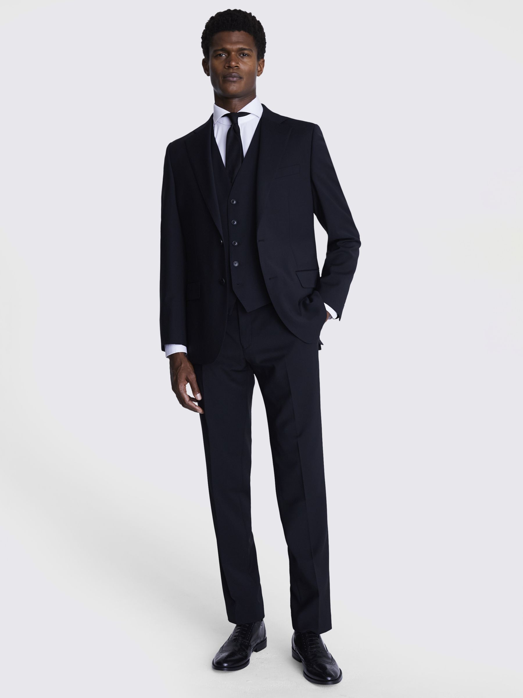 Moss Tailored Fit Wool Blend Suit Jacket, Black, 36S