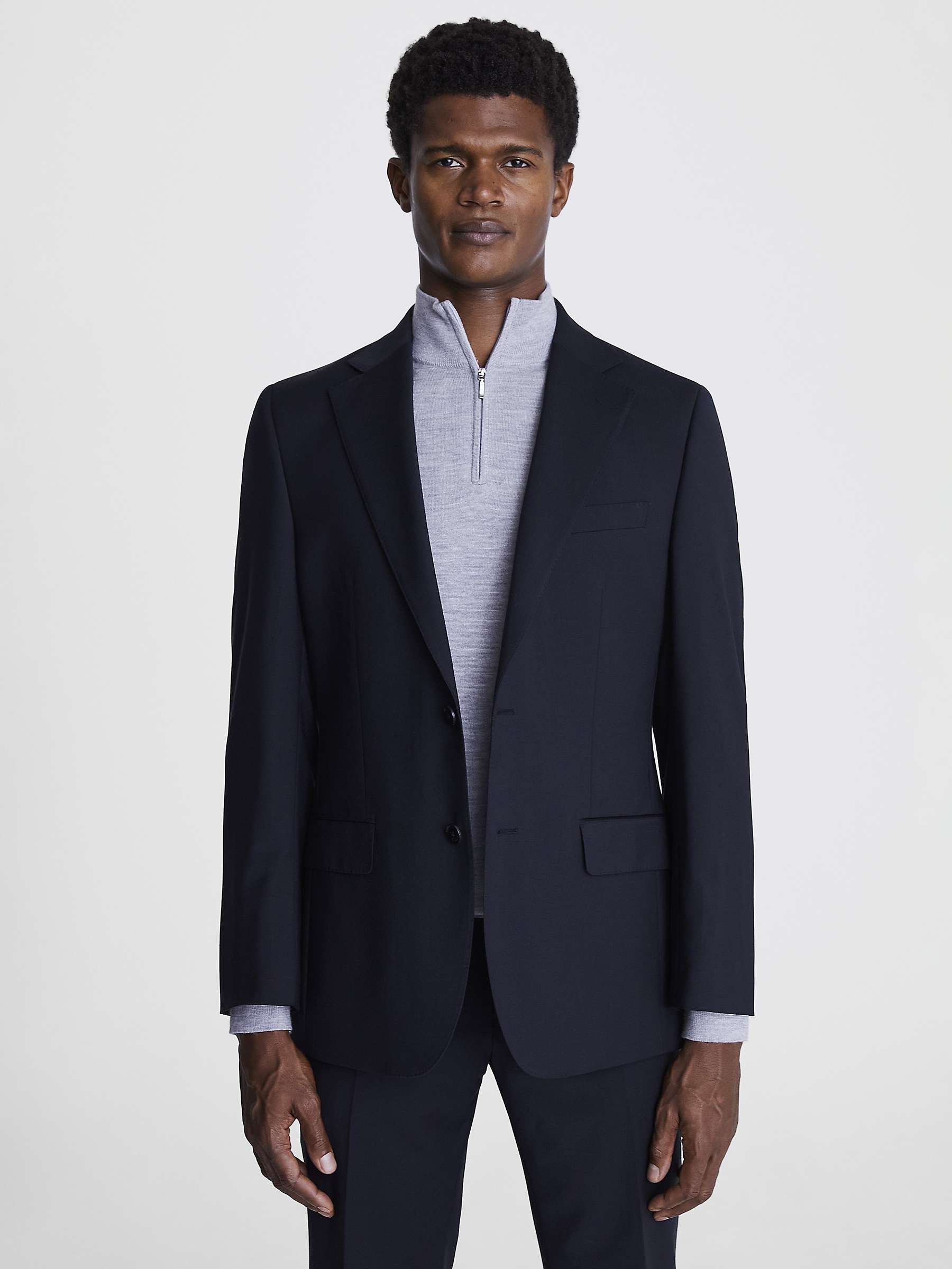 Buy Moss Tailored Fit Wool Blend Suit Jacket, Black Online at johnlewis.com