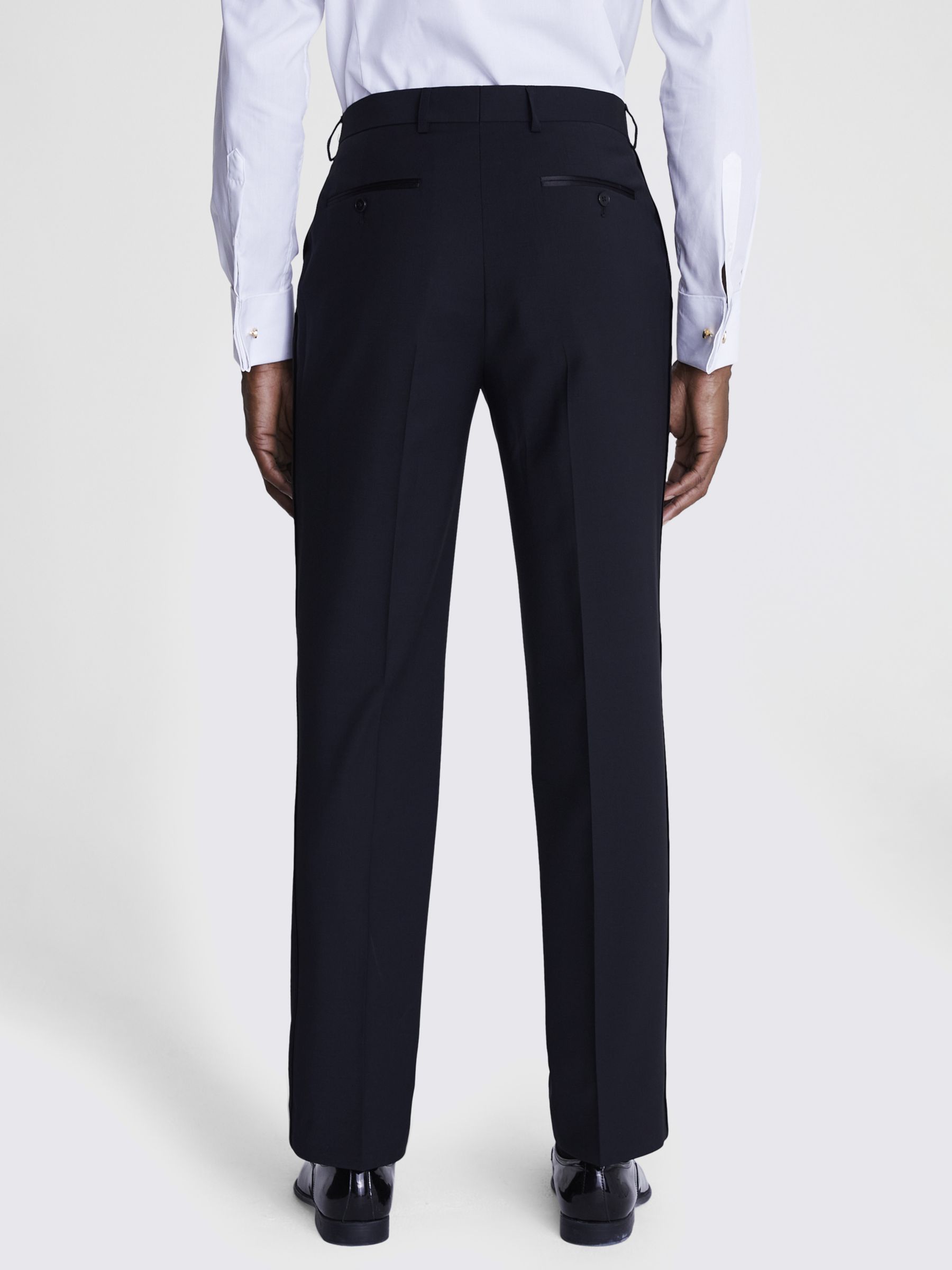 Moss Regular Fit Dress Trousers, Black at John Lewis & Partners