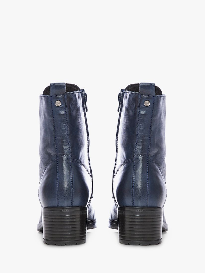 Moda in Pelle Bezzie Leather Lace Up Ankle Boots, Navy at John