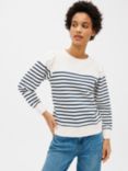 John Lewis ANYDAY Stripe Puff Sleeve Sweatshirt