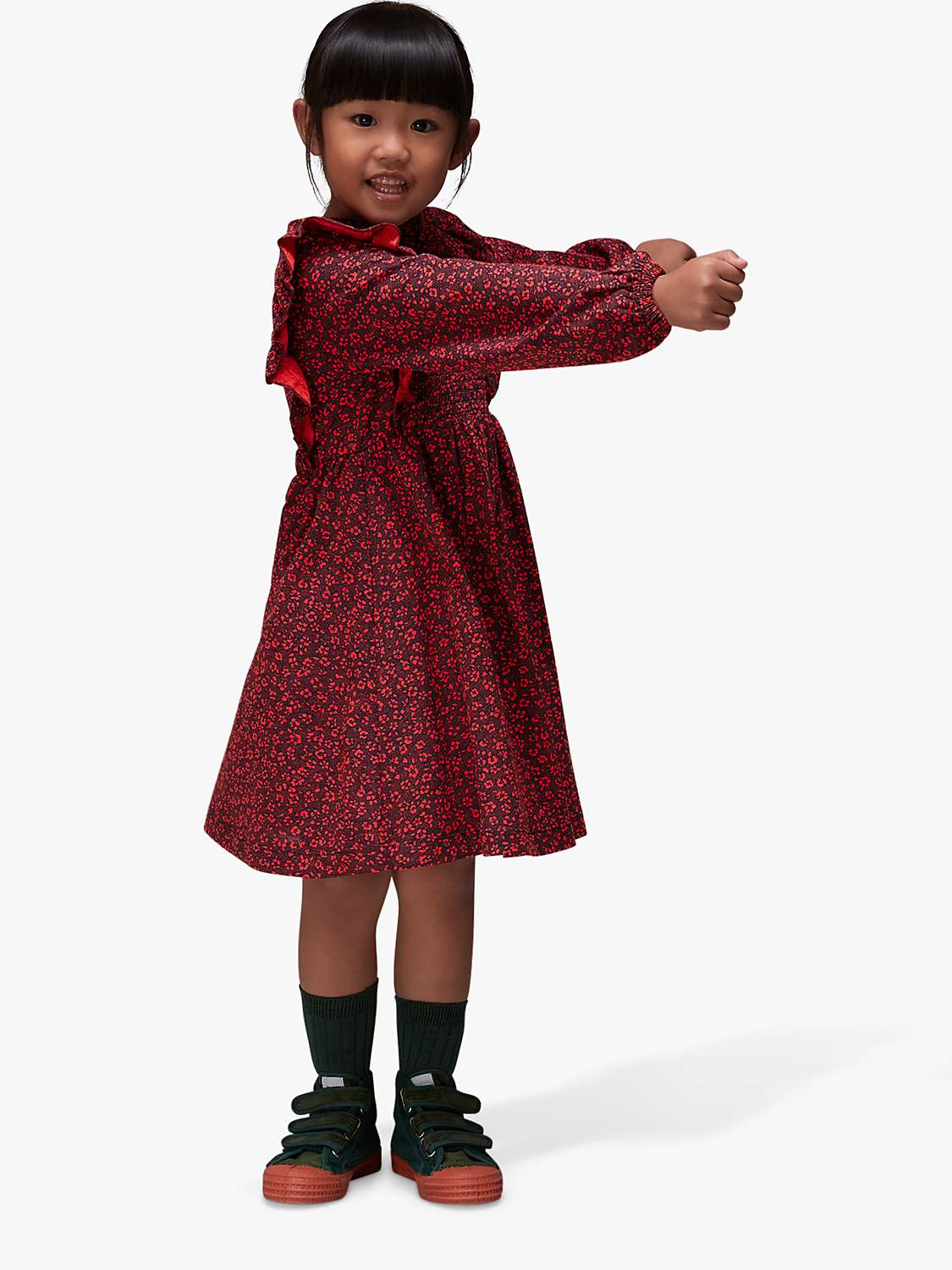 Buy Whistles Kids' Pansy Dot Una Dress, Red/Multi Online at johnlewis.com