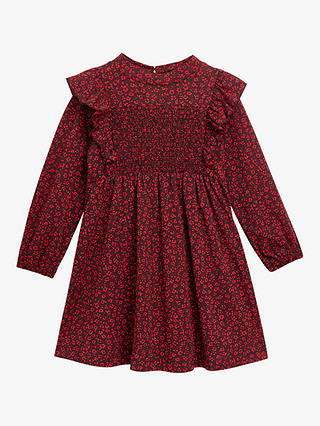 Whistles Kids' Pansy Dot Una Dress, Red/Multi