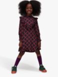 Whistles Kids' Avery Daisy Trellis Print Dress, Pink/Multi