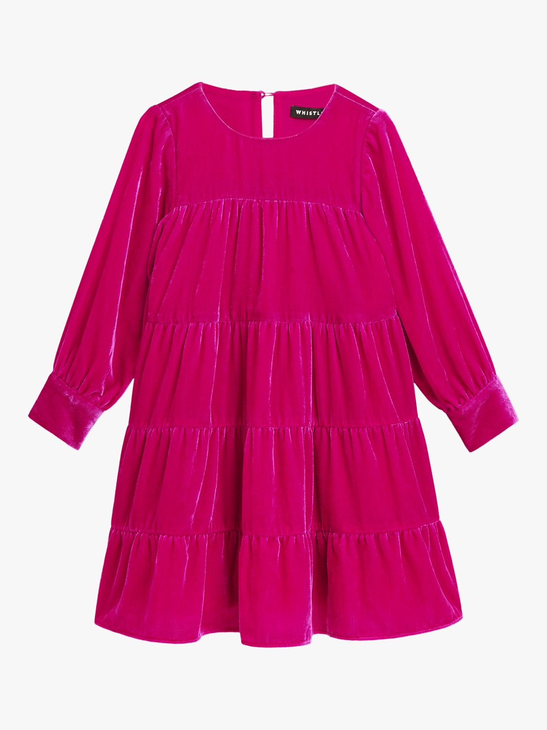 Buy Whistles Kids' Sawyer Velvet Tiered Dress Online at johnlewis.com