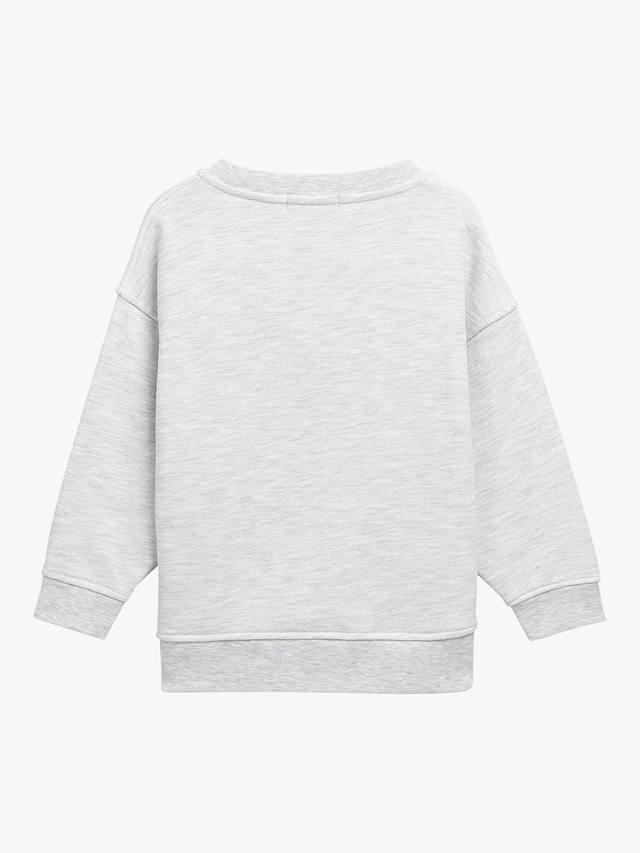 Whistles Kids' Monster Embroidered Sweatshirt, Grey Marl