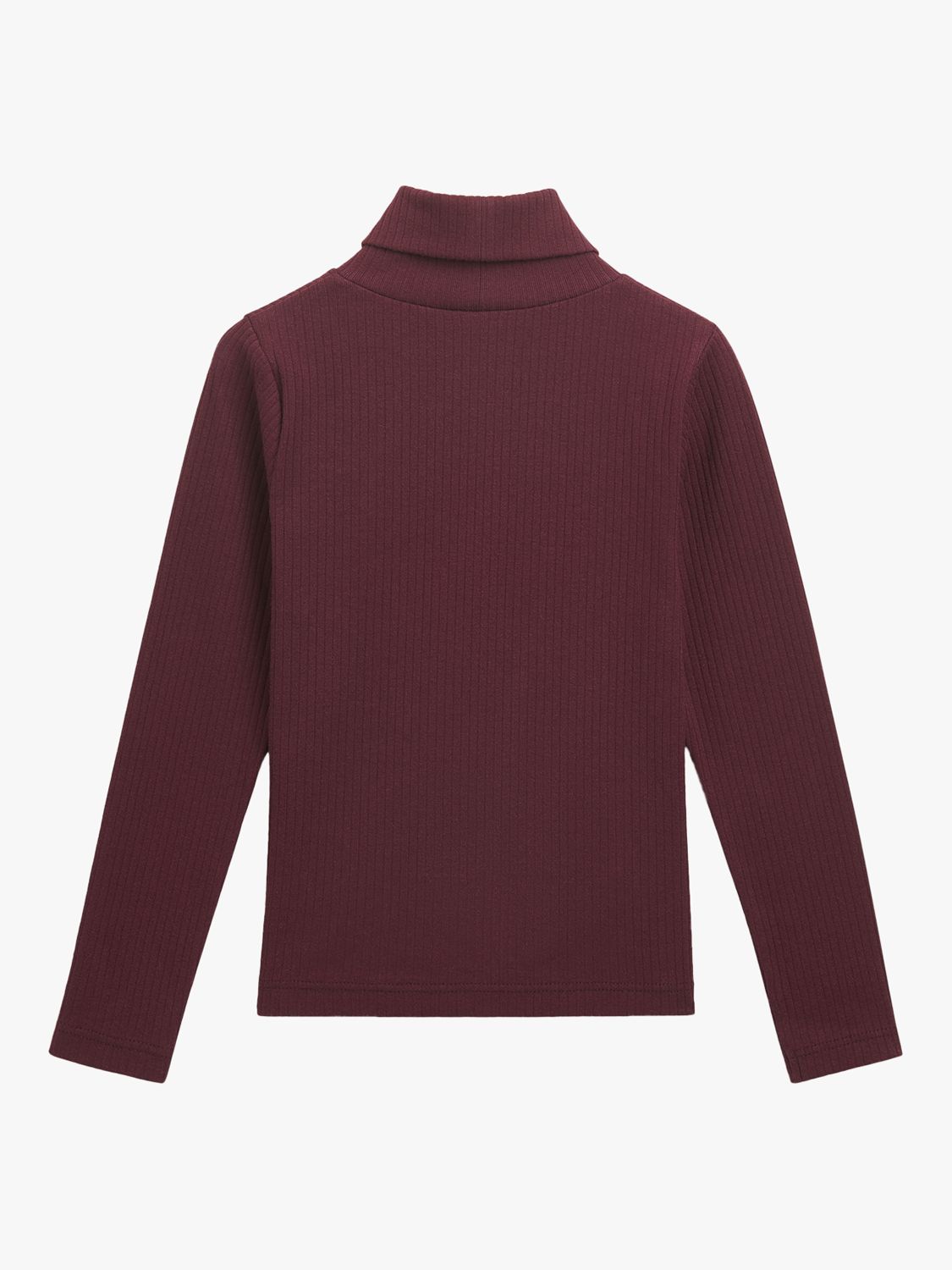 Buy Whistles Kids' Ribbed High Neck Top, Aubergine Online at johnlewis.com