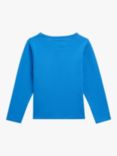 Whistles Kids' Monster Embroidered Long Sleeve Top, Blue