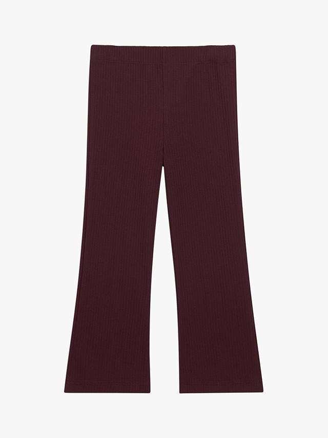 Whistles Kids' Ribbed Flare Trousers, Aubergine