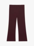 Whistles Kids' Ribbed Flare Trousers, Aubergine