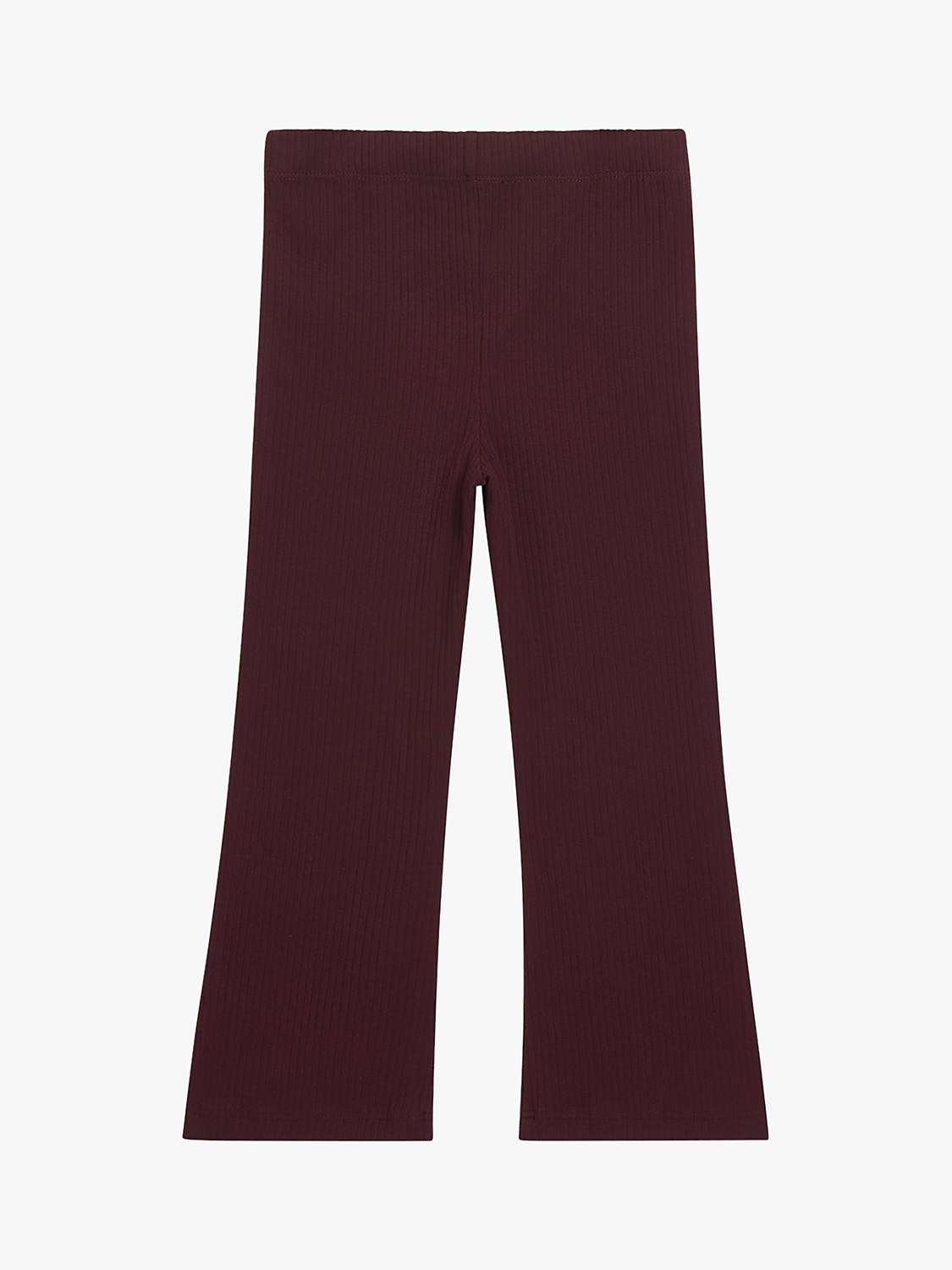 Buy Whistles Kids' Ribbed Flare Trousers, Aubergine Online at johnlewis.com