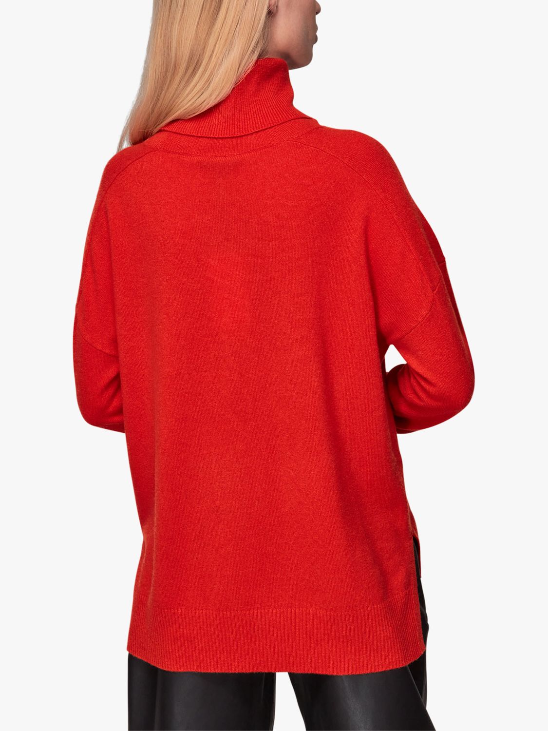 Whistles Cashmere Roll Jumper, Red at John Lewis & Partners