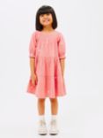 John Lewis Kids' Tiered Embroidered Daisy Dress, Tea Rose
