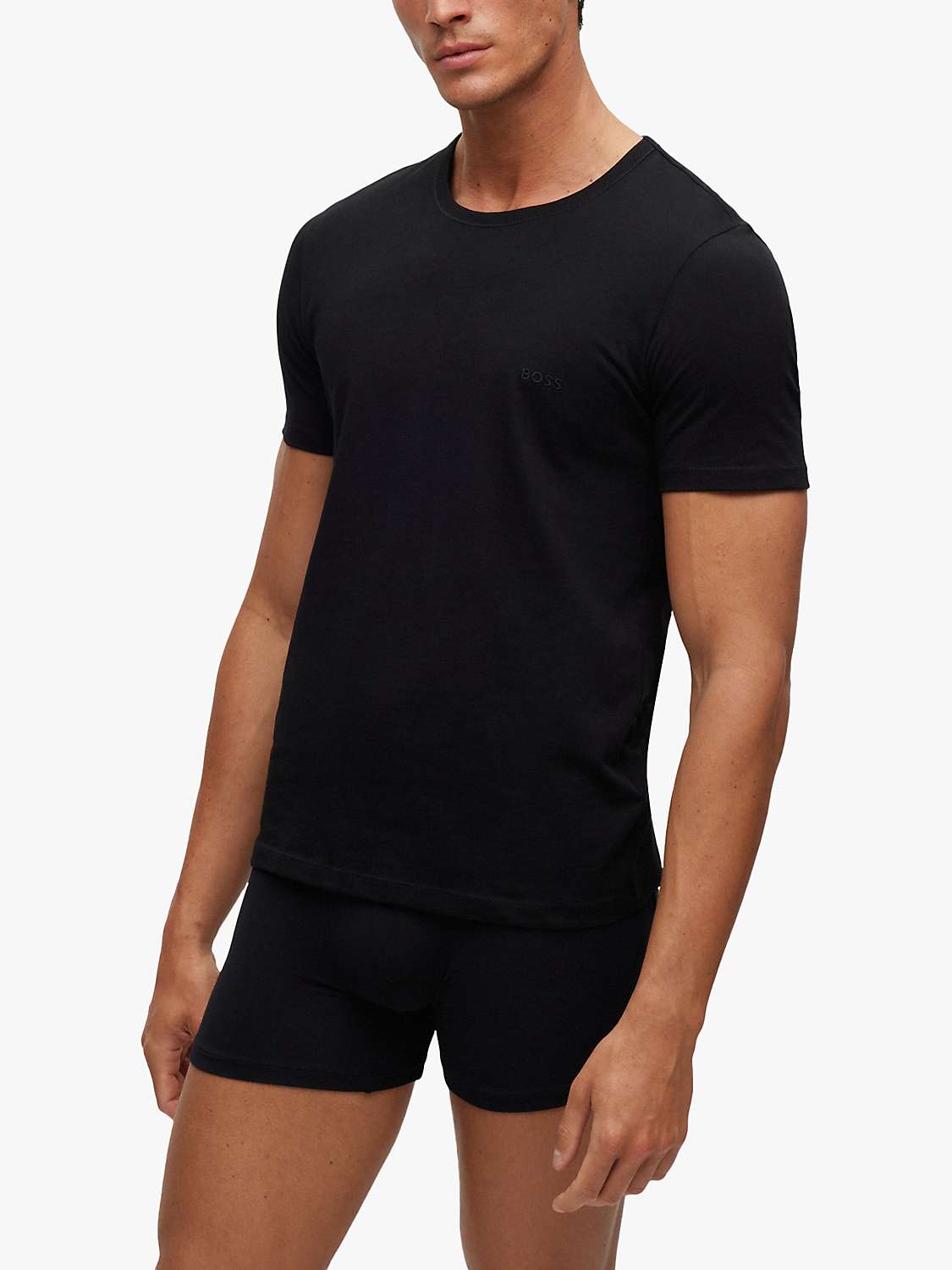 Buy HUGO BOSS Embroidered Logo Cotton T-Shirt, Pack of 3 Online at johnlewis.com