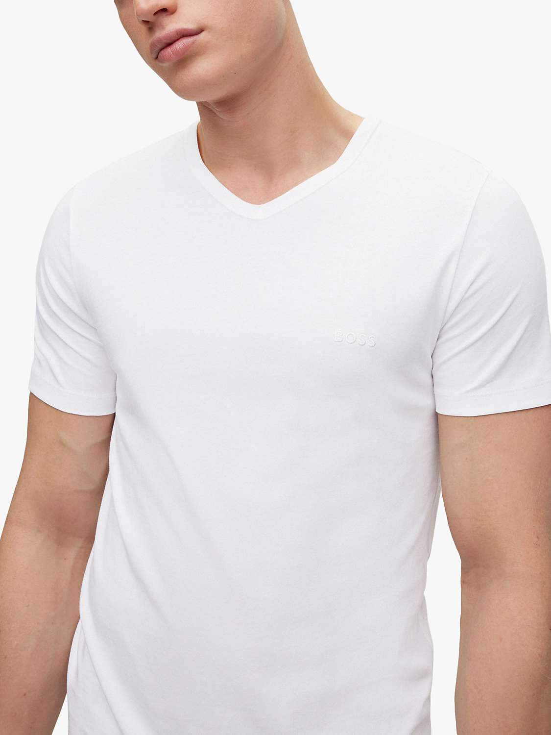 Buy HUGO BOSS Embroidered Logo Cotton V-neck T-shirt, Pack of 3 Online at johnlewis.com