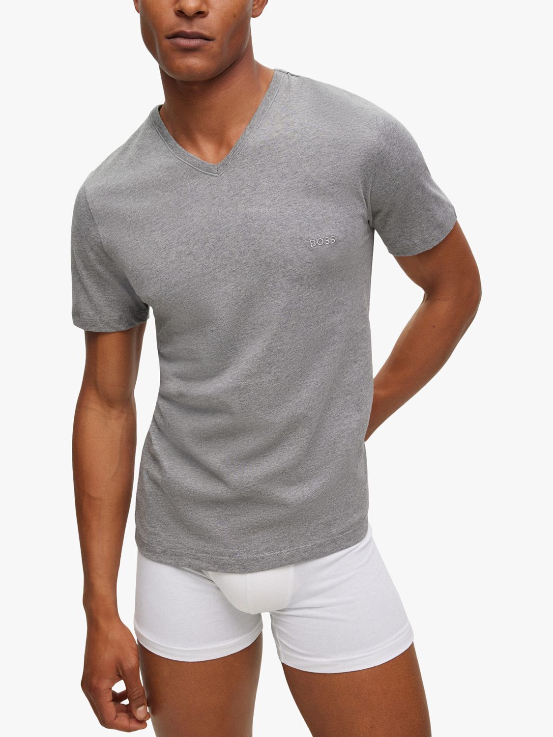 Buy HUGO BOSS Embroidered Logo Cotton V-neck T-shirt, Pack of 3 Online at johnlewis.com