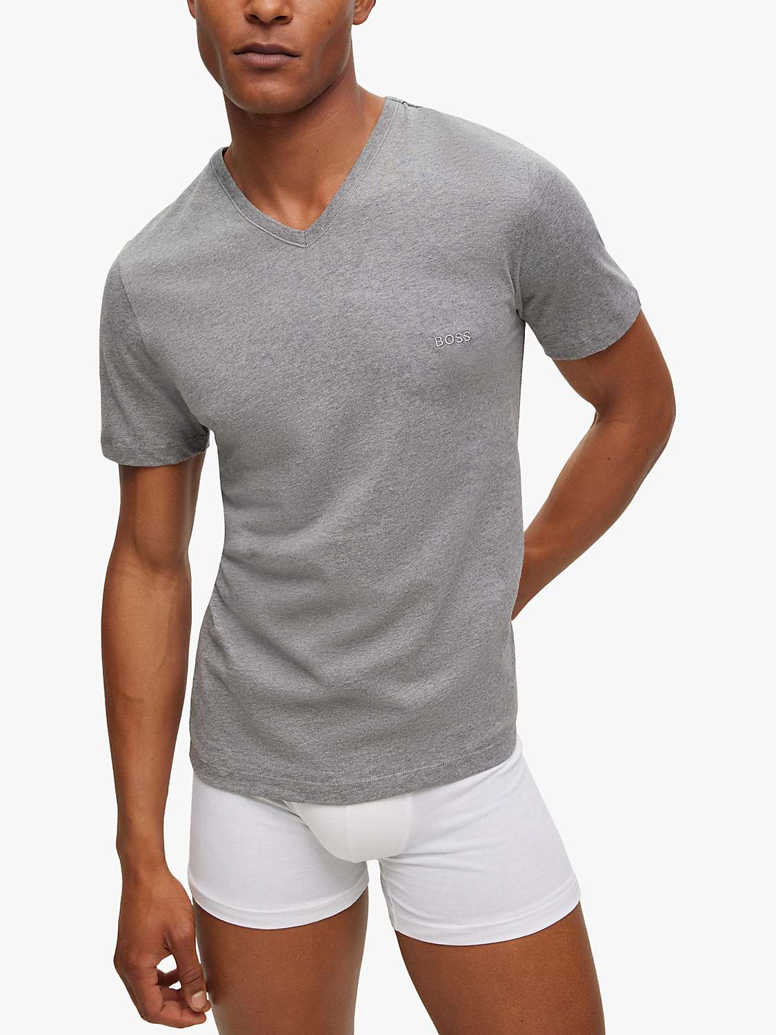 Buy HUGO BOSS Embroidered Logo Cotton V-neck T-shirt, Pack of 3 Online at johnlewis.com