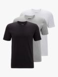 BOSS Cotton Crew Neck Lounge T-Shirts, Pack of 3, Black/Grey/White