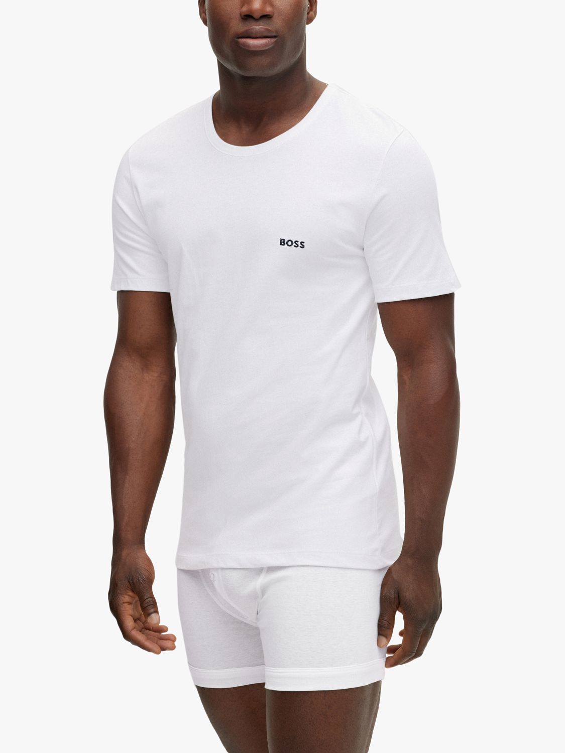 fokus grave legeplads BOSS Cotton Crew Neck Lounge T-Shirts, Pack of 3, White/Navy/Black at John  Lewis & Partners