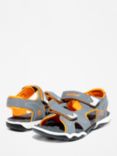Timberland Children's Adventure Seeker Riptape Sandals, Mid Grey/Orange