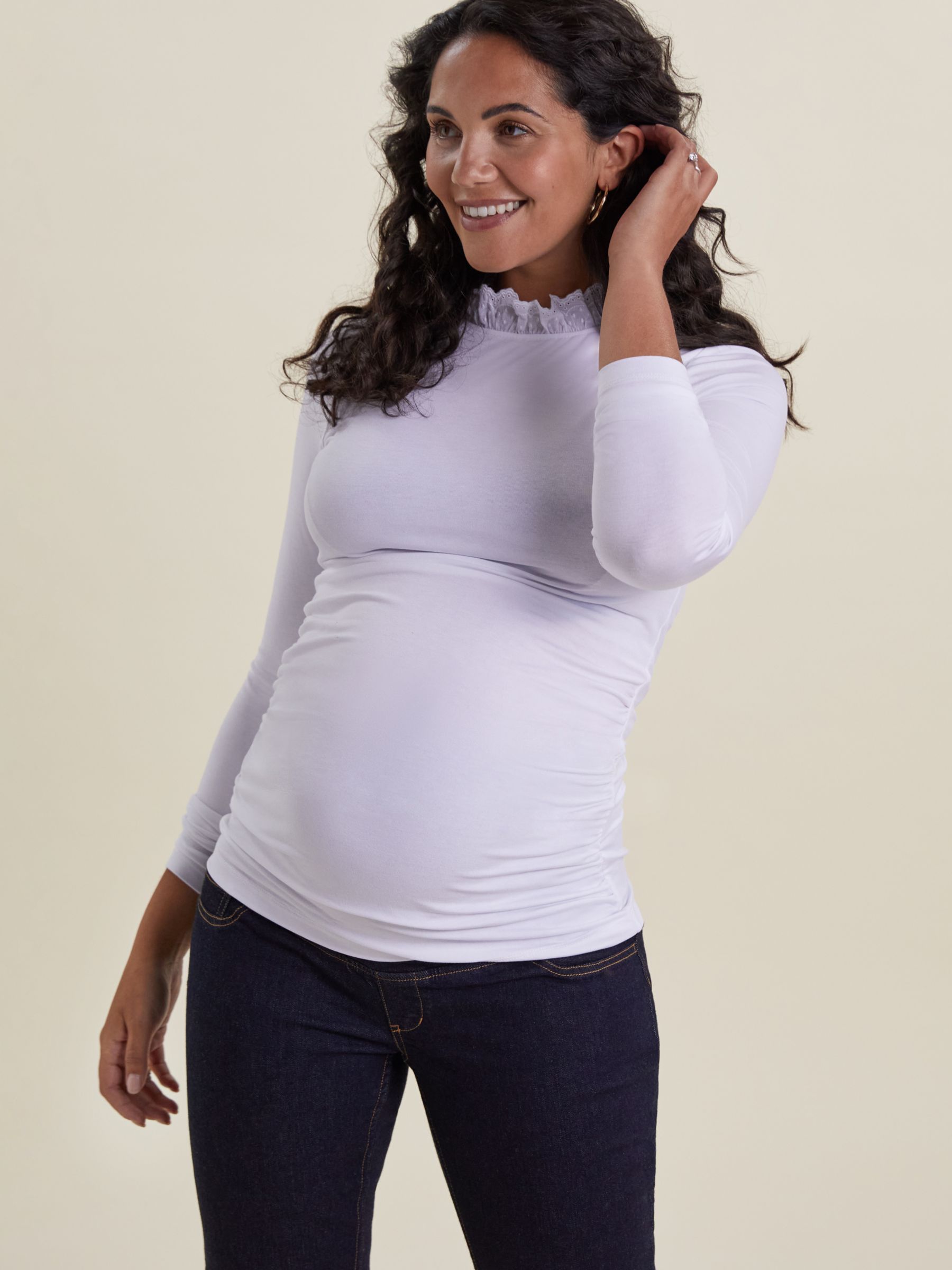 Isabella Oliver Raffa Maternity Shirt, Light Indigo Wash at John Lewis &  Partners