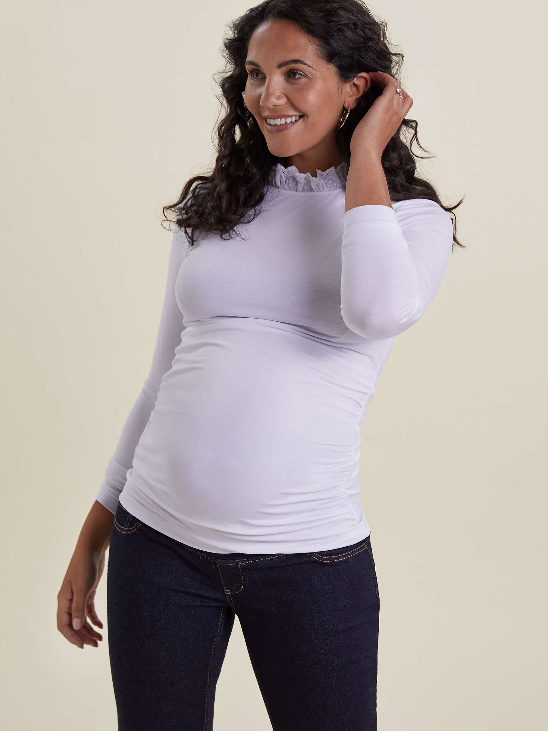 Buy Isabella Oliver Maternity Chanria Ruffle Detail Top Online at johnlewis.com