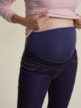 Isabella Oliver Overbump Organic Maternity Boyfriend Jeans, Dark Blue