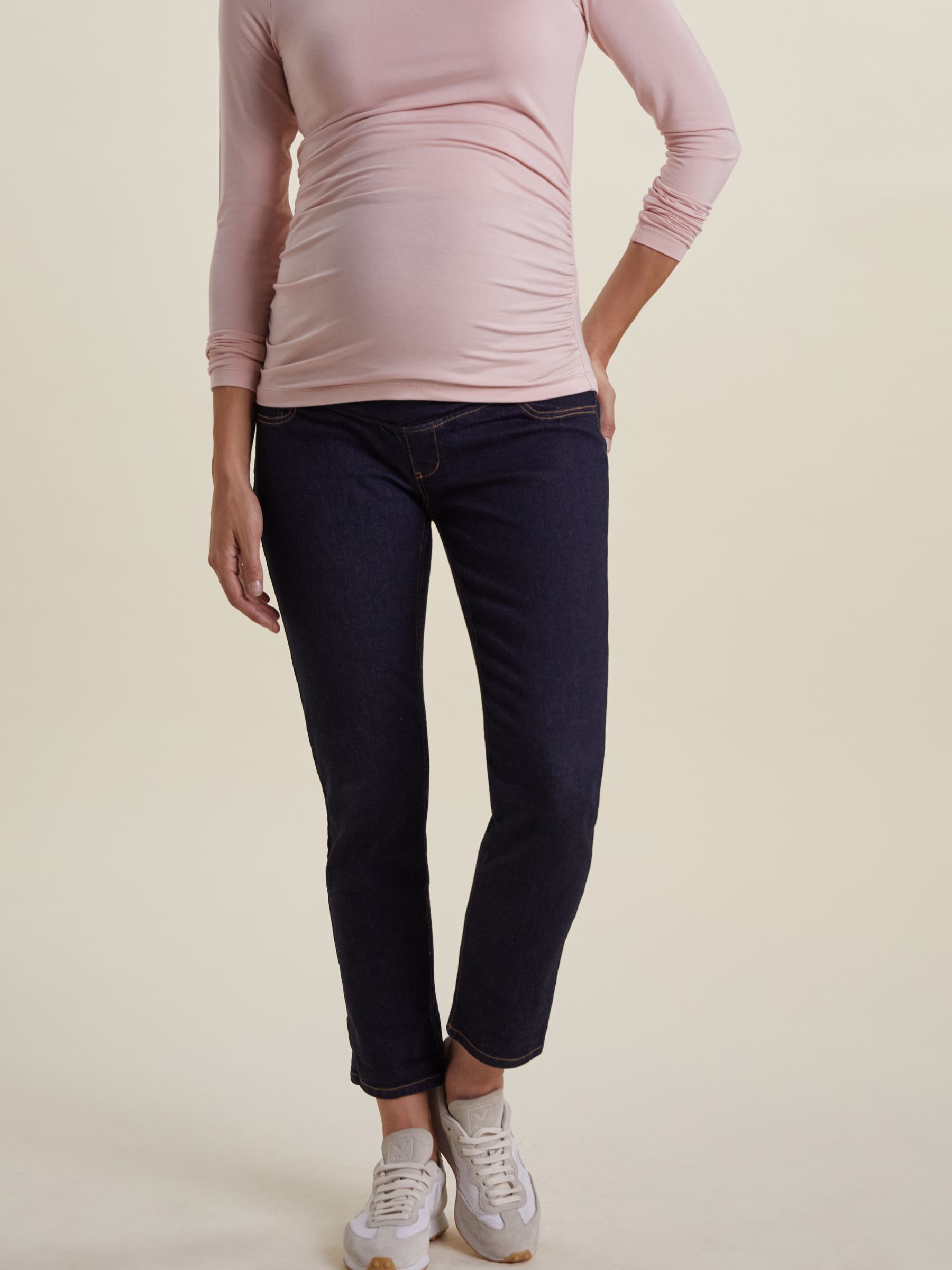 Buy Isabella Oliver Overbump Organic Maternity Boyfriend Jeans, Dark Blue Online at johnlewis.com