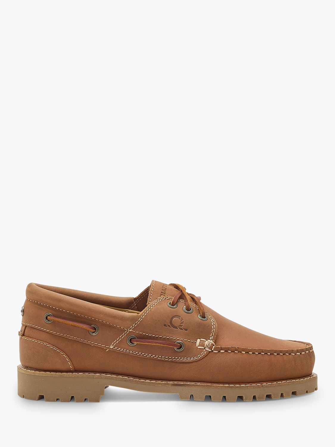 Chatham Sperrin Leather Boat Shoes, Tan at John Lewis & Partners