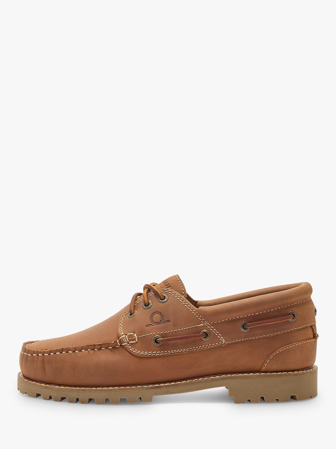Chatham Sperrin Leather Boat Shoes, Tan, 6S