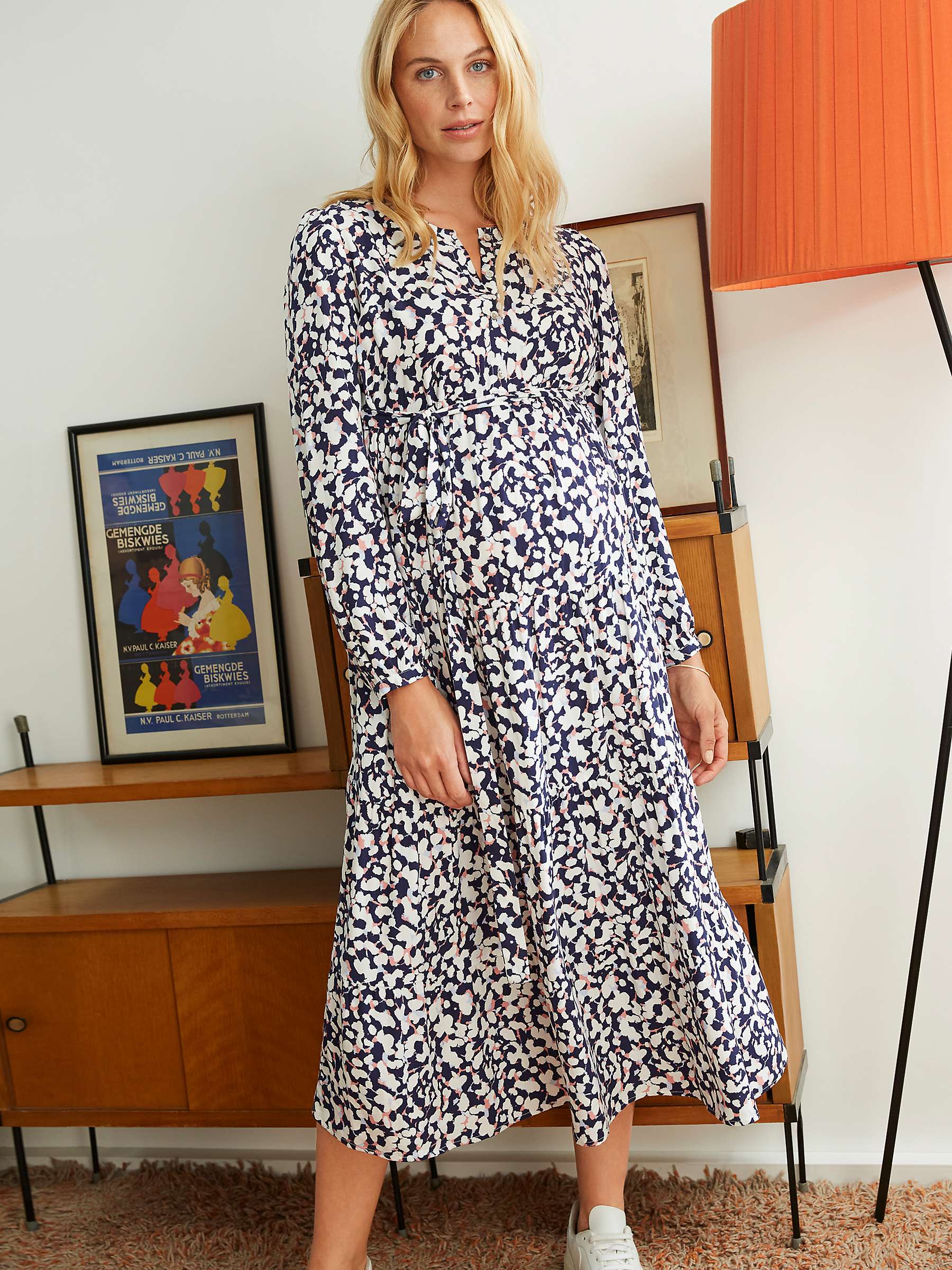 Buy Baukjen Dorina Abstract Leopard Maternity Dress, Midnight Blue Petal Online at johnlewis.com