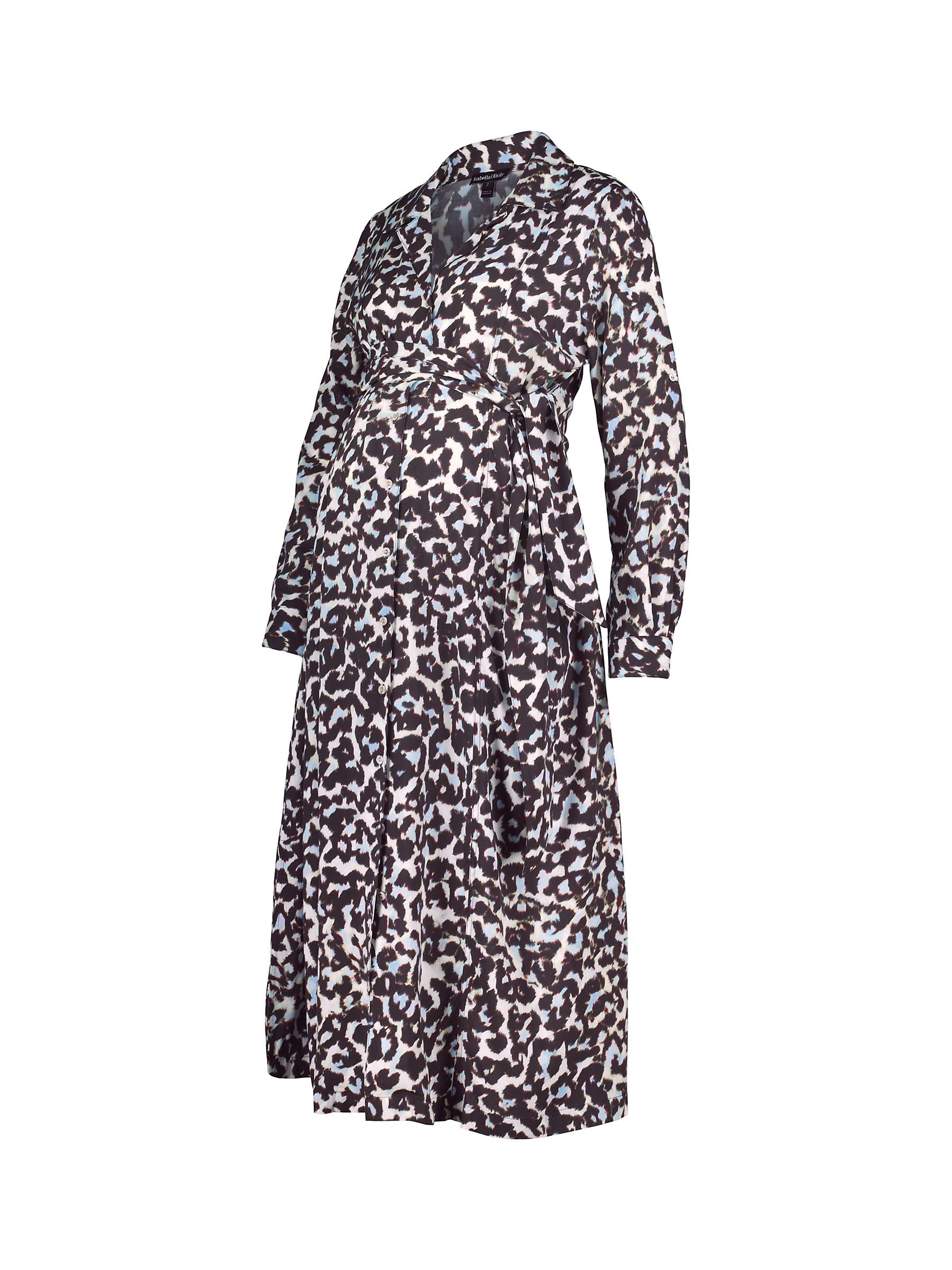 Buy Isabella Oliver Kelsy Snow Leopard Print Maternity Midi Dress, Multi Online at johnlewis.com