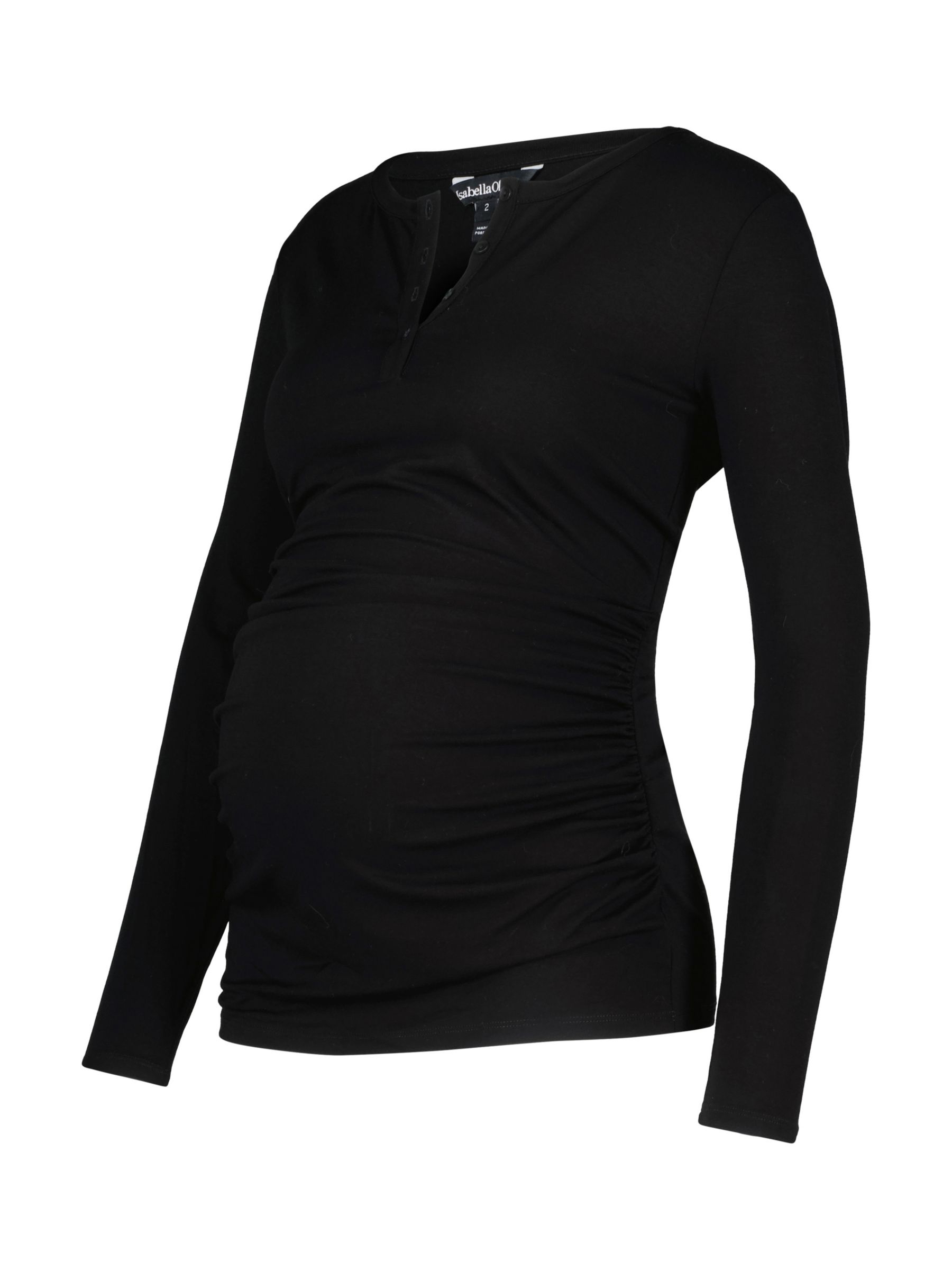 Isabella Oliver Essentials Henley Maternity Top, Caviar Black