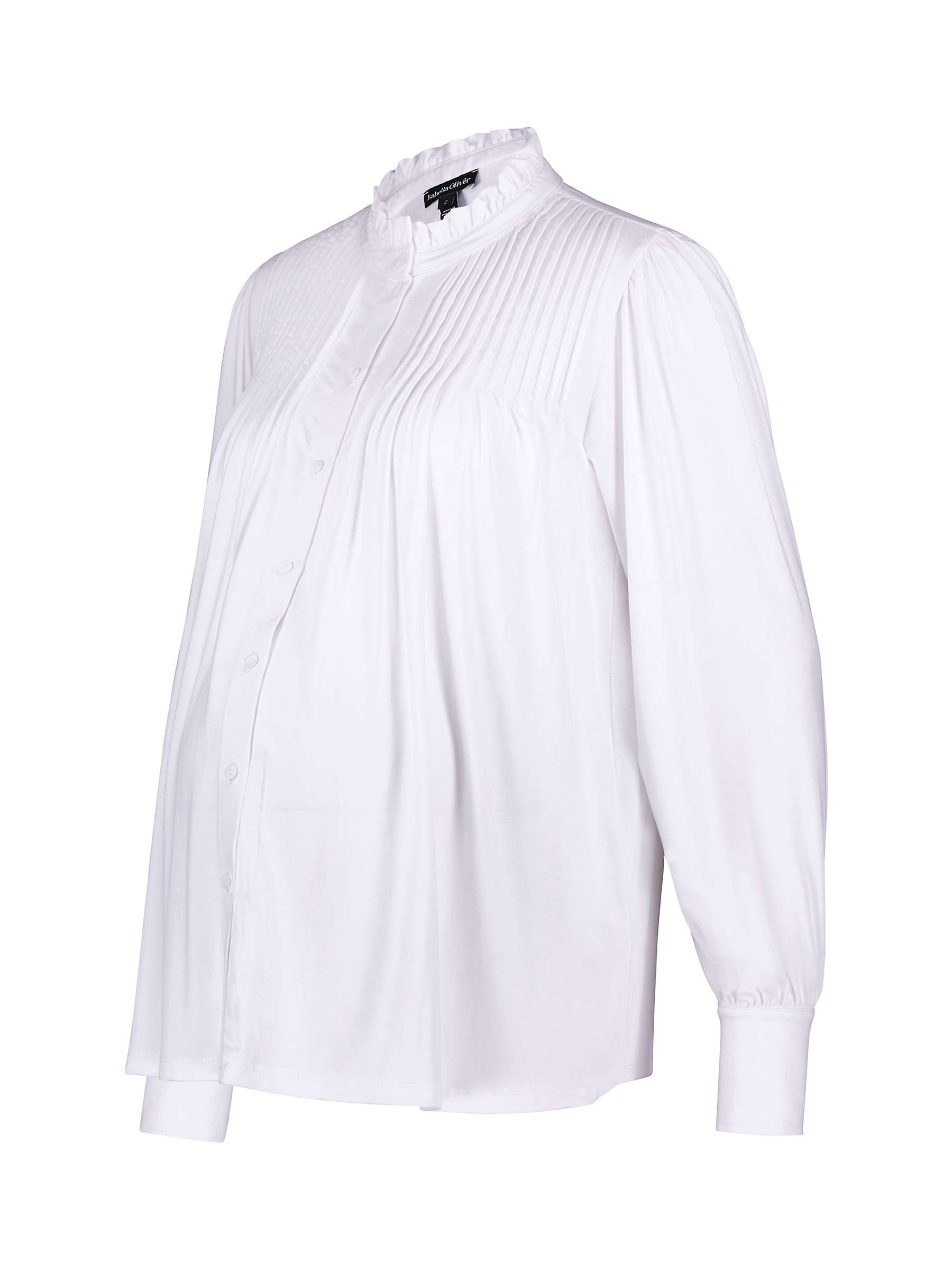 Buy Isabella Oliver Ruffled Collar Maternity Blouse, Pure White Online at johnlewis.com
